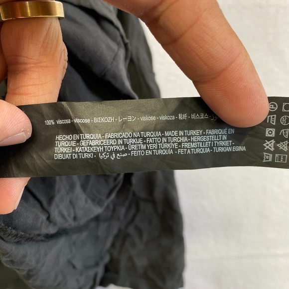 ZARA Dress Womens Medium Black Short Sleeve Premium Denim Boho Oversized - Picture 9 of 12